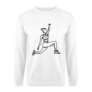 Fitness Sportlerin - Unisex Pullover - Weiß - Vorne