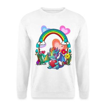 Rainbow Dragon Dragon Heart Birthday Kids - Unisex Sweatshirt - white - Front