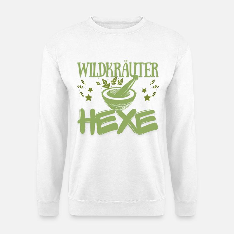 Wildkräuter Hexe Mystisches Kräuter-Design - Unisex Pullover - Weiß
