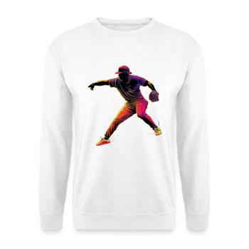 Baseballer Retrowave - Unisex Pullover - Weiß - Vorne
