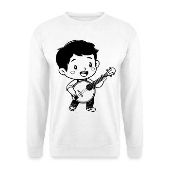 Cartoon Banjo Boy - Unisex Sweatshirt - white - Front