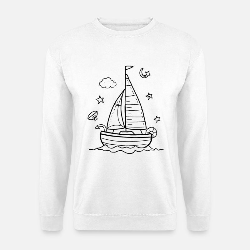 Cartoon Segeln - Unisex Pullover - Weiß
