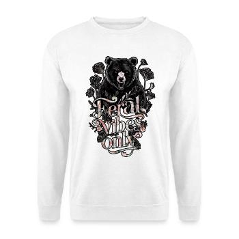 Wilde Vibes tragen nur blumige, wilde Natur - Unisex Pullover - Weiß - Vorne