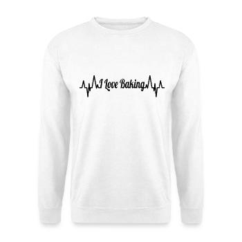 Ich liebe Backen Pulsschlag - Unisex Pullover - Weiß - Vorne