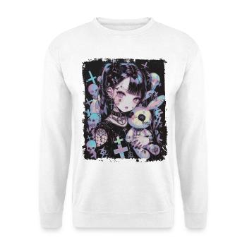 Anime Fille Goth Lapin Poupée Cadeau Gothique - Sweat-shirt Unisexe - blanc - Devant