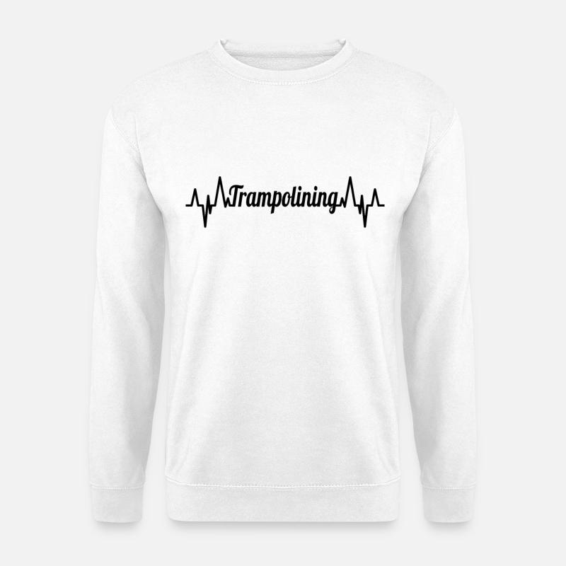 Trampoline Jumping ECG Heart Line - Unisex Sweatshirt - white