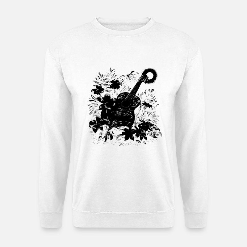 Gitarre Zeichnung - Unisex Pullover - Weiß