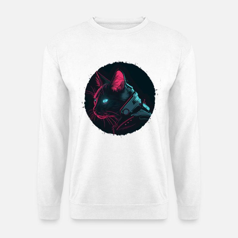 Chat dans le style Steampunk - Sweat-shirt Unisexe - blanc