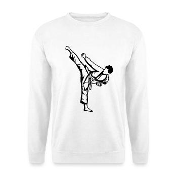 Karate Junge Zeichnung - Unisex Pullover - Weiß - Vorne