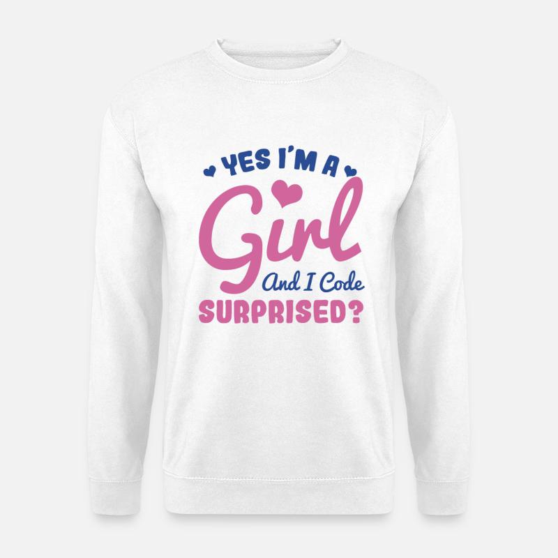 Mädchen und Programmiererin - Unisex Pullover - Weiß