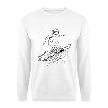 Surfing Girl Sketch - Unisex Sweatshirt - white - Front