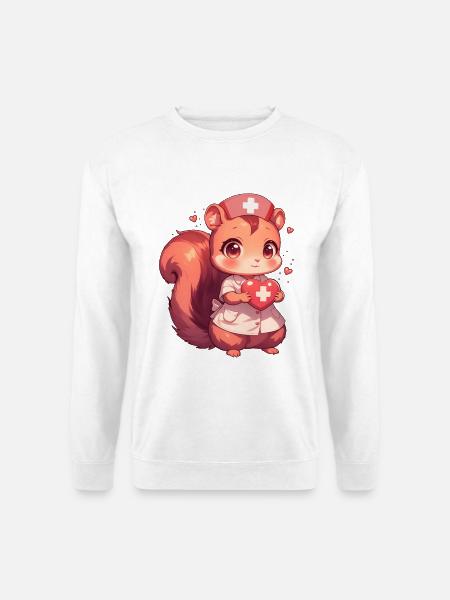 Pflegerin Eichhörnchen Krankenschwester Ärztin - Unisex Pullover - Weiß