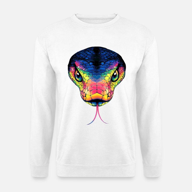 Schlange Python Kobra Mamba Klapperschlange Snake - Unisex Pullover - Weiß