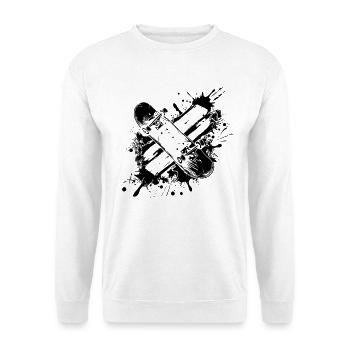 Skateboard Graffiti - Unisex Pullover - Weiß - Vorne