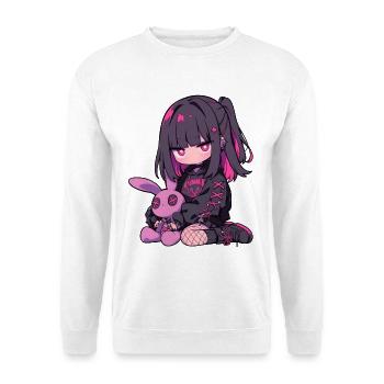 Anime Fille Goth Lapin Grunge Mignon Kawaii Edgy - Sweat-shirt Unisexe - blanc - Devant