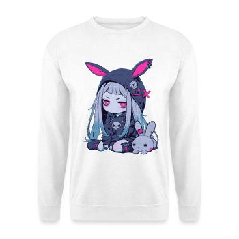 Mignon Kawaii Anime Fille Goth Lapin Grunge Gothique - Sweat-shirt Unisexe - blanc - Devant