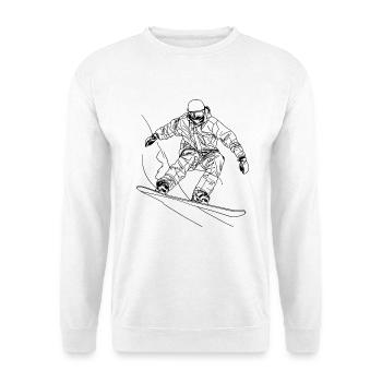 Snowboarder Line Art - Unisex Pullover - Weiß - Vorne