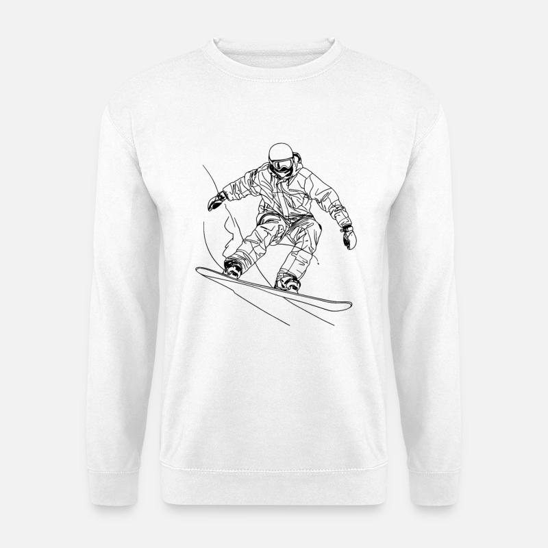 Snowboarder Line Art - Unisex Sweatshirt - white