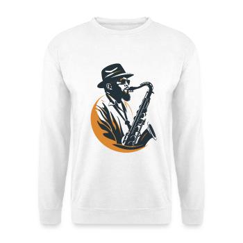 Graphisme Saxophoniste - Sweat-shirt Unisexe - blanc - Devant