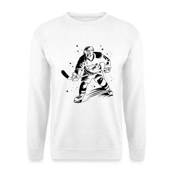 style dessin animé de joueur de hockey sur glace - Sweat-shirt Unisexe - blanc - Devant