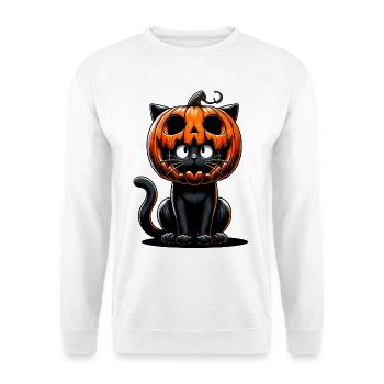 Cute Black Cat Halloween Design Pumpkin Costume - Unisex Sweatshirt - white - Front