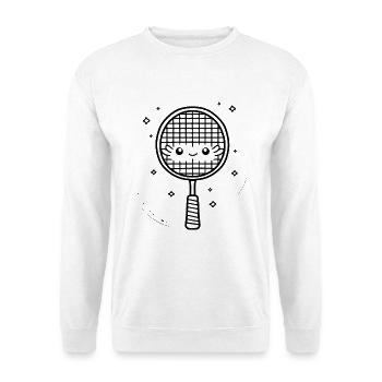 Badmintonschläger Comic - Unisex Pullover - Weiß - Vorne