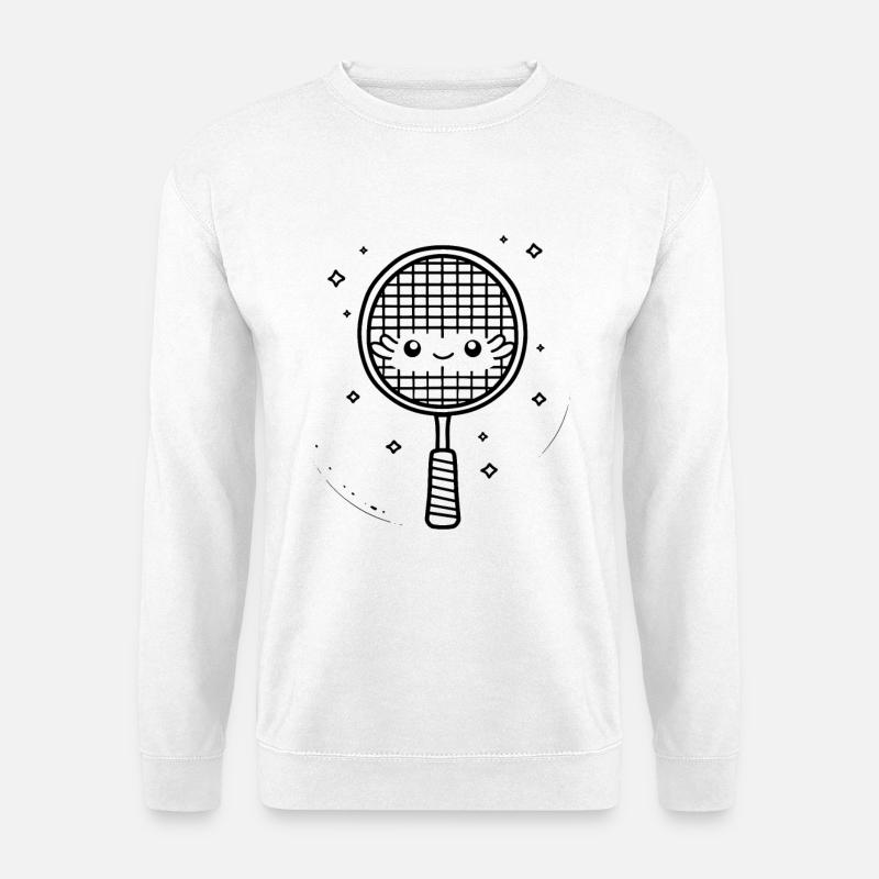 Badminton Racket Comic - Unisex Sweatshirt - white