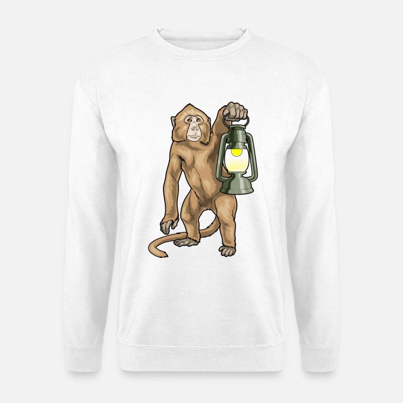 Affe Laterne - Unisex Pullover - Weiß