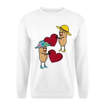 Peanut Partner Heart Heart Love Relationship - Unisex Sweatshirt - white - Front