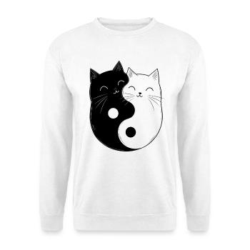Yin and Yang Cats Cat Owner Buddhism Graphic - Unisex Sweatshirt - white - Front