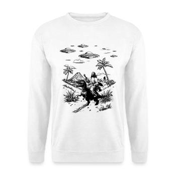 Jesus Dinosaur Meme Humor Religion Fantasy - Unisex Sweatshirt - white - Front