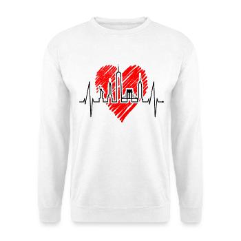 New York Skyline Heartbeat Heart Pulse USA Cadeau - Sweat-shirt Unisexe - blanc - Devant