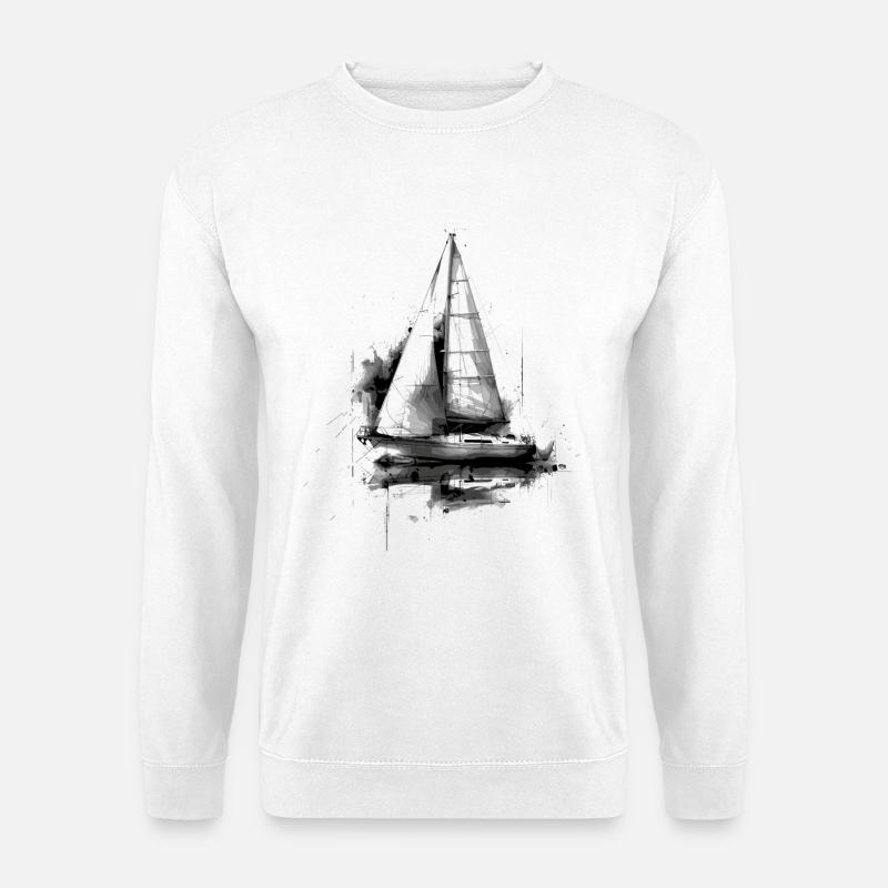 Segelboot - Unisex Pullover - Weiß