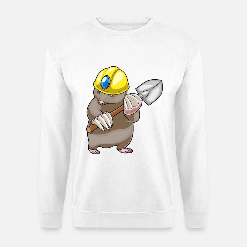 Mole Miner Shovel Mining - Unisex Sweatshirt - white