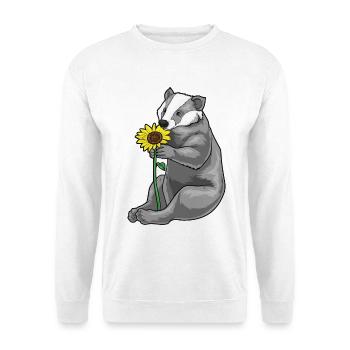 Tournesol blaireau - Sweat-shirt Unisexe - blanc - Devant