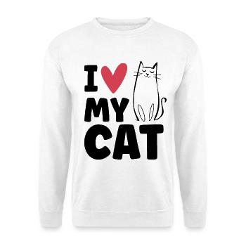 J’aime mon chat - Animal de compagnie Chat Animal Love - Sweat-shirt Unisexe - blanc - Devant