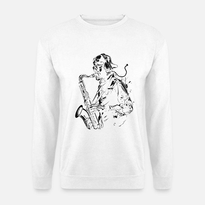 Saxophonist Graphics - Unisex Sweatshirt - white