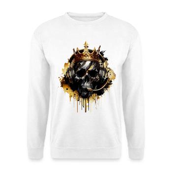 Skull Golden Gaming Skull with Crown - Unisex Sweatshirt - white - Front