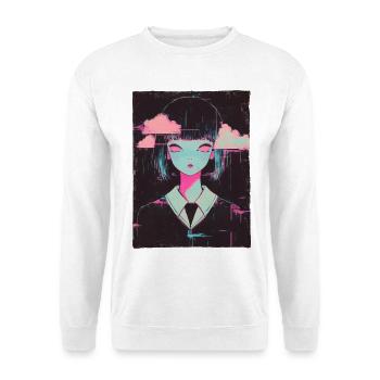 Anime Girl Vaporwave Pastel Goth Cybergoth Graphics - Unisex Sweatshirt - white - Front