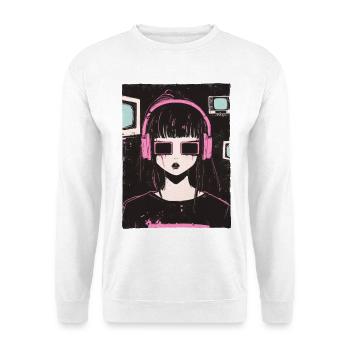 Anime Girl Dystopian Pastel Goth Grunge Graphic - Unisex Sweatshirt - white - Front