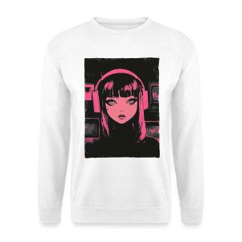 Anime Girl Graphic Pastel Goth Dystopian Grunge - Unisex Sweatshirt - white - Front