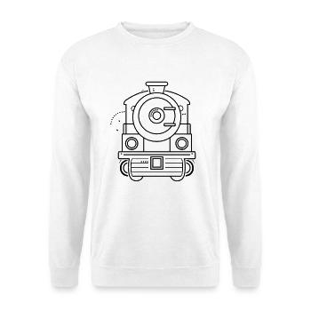 Lokomotive Cartoon Look - Unisex Pullover - Weiß - Vorne