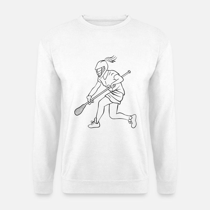 Lacrosse Player Drawing - Unisex Sweatshirt - white