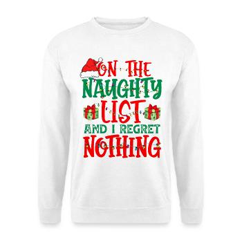 La liste des vilains et je ne regrette rien drôle Noël - Sweat-shirt Unisexe - blanc - Devant