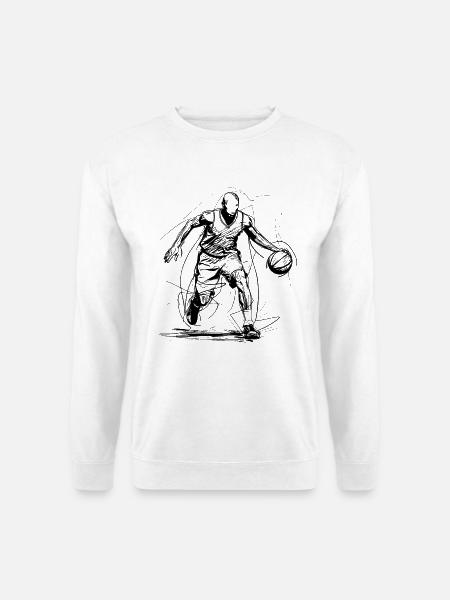 Basketball Player Line Art - Unisex Sweatshirt - white