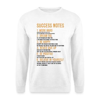 Erfolgshinweise - Unisex Pullover - Weiß - Vorne