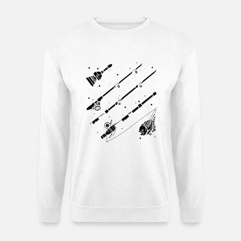 Fischen Grafik - Unisex Pullover - Weiß