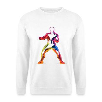 Kickboxer Cartoon Stil - Unisex Pullover - Weiß - Vorne