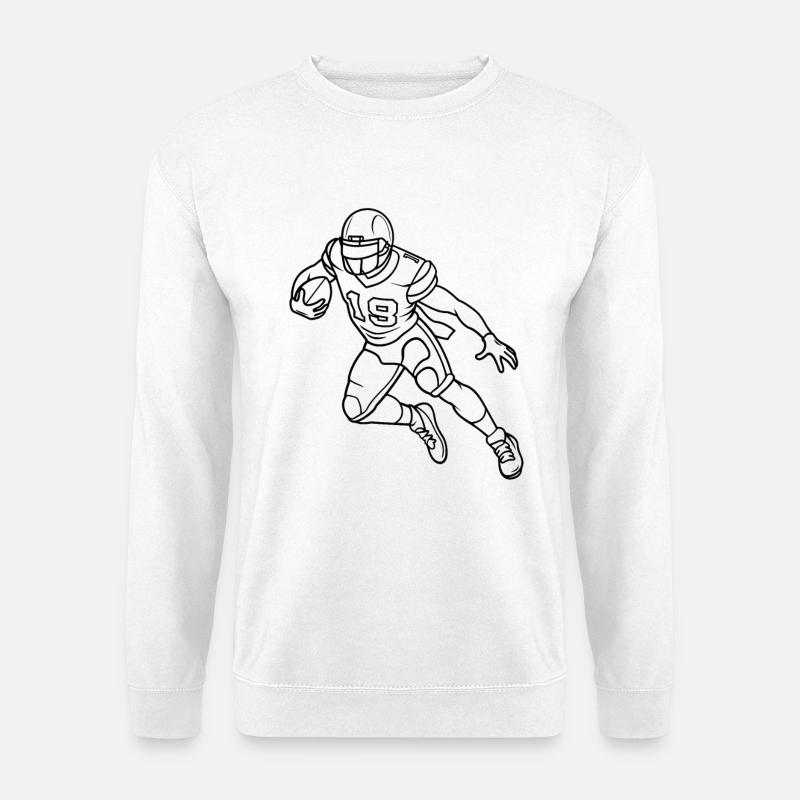 American Footballer Line Art - Unisex Pullover - Weiß
