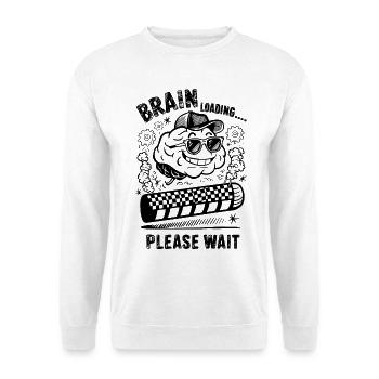 Brain Loading Funny Intelligent Humor Progress Art - Unisex Sweatshirt - white - Front